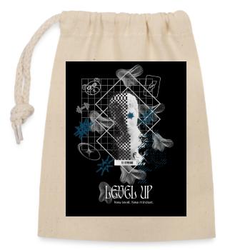 Black_Noir_SurrealismeT-shirtGrowthMindsetSuccess - Closable cotton gift bag (14x20cm) - nature - Front