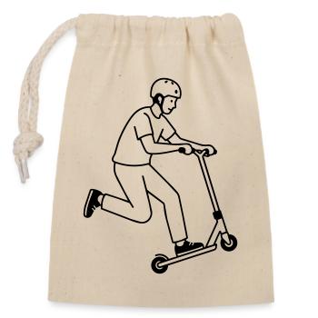 Trottinette cascade - Sac cadeau en coton avec cordon (14 x 20 cm) - nature - Devant
