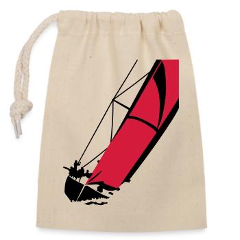 Yacht - Sac cadeau en coton avec cordon (14 x 20 cm) - nature - Devant