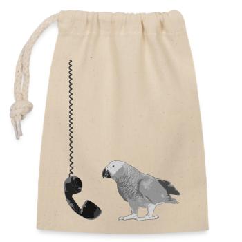 Téléphone - Sac cadeau en coton avec cordon (14 x 20 cm) - nature - Devant