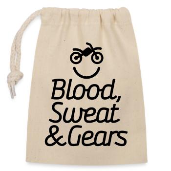 Blood sweat & gears - Motocross - Motorcycle - Verschließbarer Geschenkbeutel aus Baumwolle (14x20cm) - Natur - Vorne
