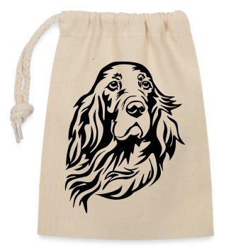Irish Setter Kopf - Sac cadeau en coton avec cordon (14 x 20 cm) - nature - Devant