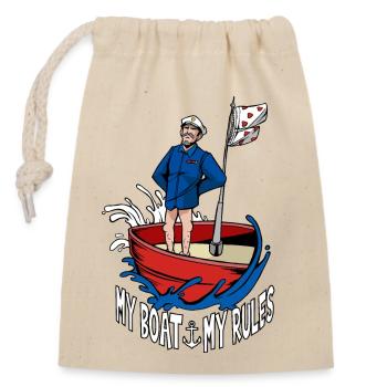 MY BOAT MY RULES CAPTAIN - Closable cotton gift bag (14x20cm) - nature - Front