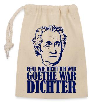 Goethe Dichter Dicht - Verschließbarer Geschenkbeutel aus Baumwolle (14x20cm) - Natur - Vorne