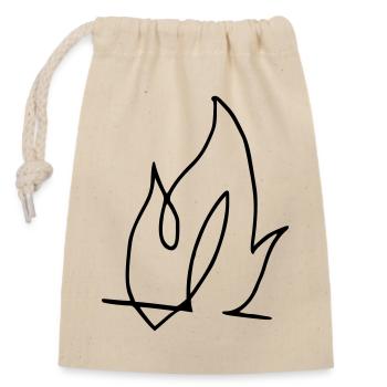 Flamme, Feuer !!! - Verschließbarer Geschenkbeutel aus Baumwolle (14x20cm) - Natur - Vorne
