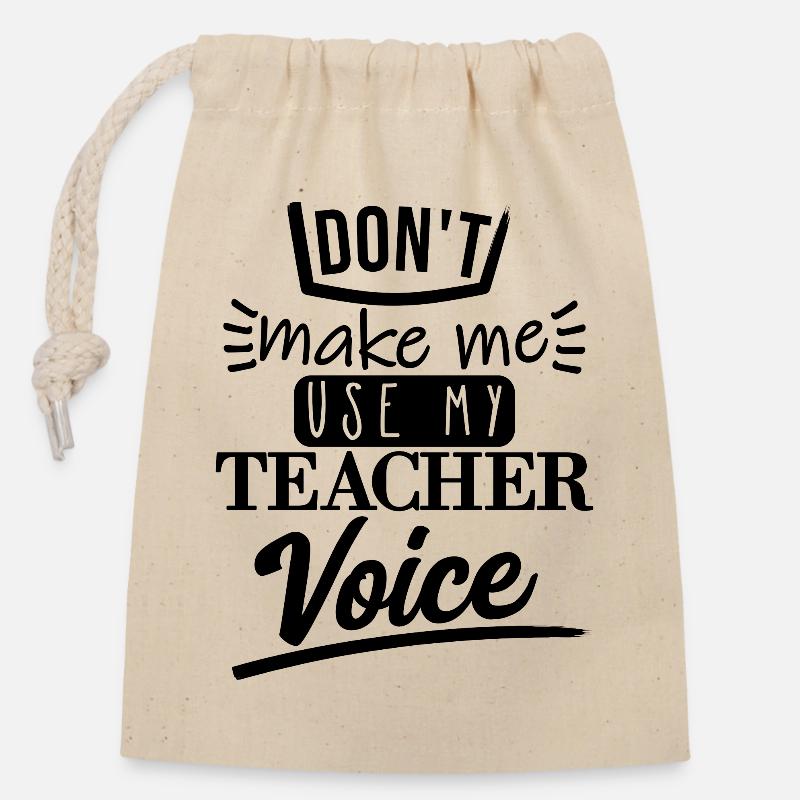Don't Make Me Use It (black) - Closable cotton gift bag (14x20cm) - nature