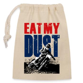 MANGE MON DIRT BIKE POUSSIÈRE - Sac cadeau en coton avec cordon (14 x 20 cm) - nature - Devant
