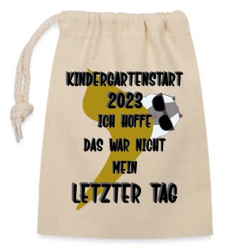 Kindergartenstart - Verschließbarer Geschenkbeutel aus Baumwolle (14x20cm) - Natur - Vorne