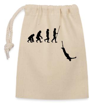 Bungee Jumping Evolution Sport Fun - Closable cotton gift bag (14x20cm) - nature - Front