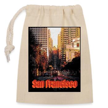 San Francisco city - Verschließbarer Geschenkbeutel aus Baumwolle (14x20cm) - Natur - Vorne
