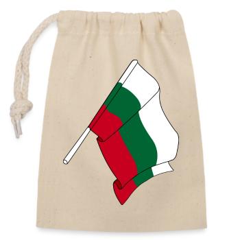 Flag Bulgaria - Closable cotton gift bag (14x20cm) - nature - Front