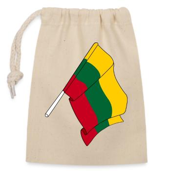 Flag Lithuania - Closable cotton gift bag (14x20cm) - nature - Front