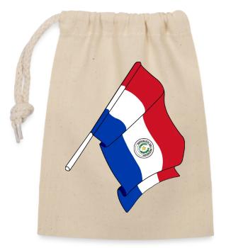 Flagge von Paraguay - Verschließbarer Geschenkbeutel aus Baumwolle (14x20cm) - Natur - Vorne