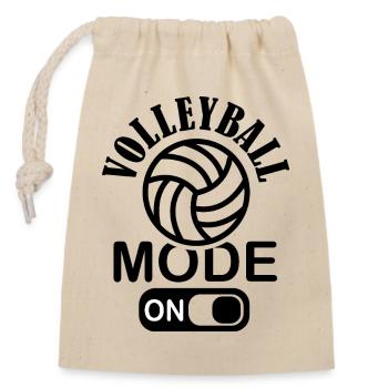 Mode de volley-ball sur le logo de l’équipe de volley-ball de plage - Sac cadeau en coton avec cordon (14 x 20 cm) - nature - Devant