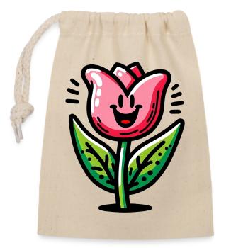Tulipe - Sac cadeau en coton avec cordon (14 x 20 cm) - nature - Devant