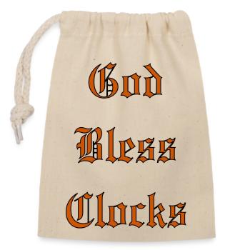 GodBlessClocks - Sac cadeau en coton avec cordon (14 x 20 cm) - nature - Devant