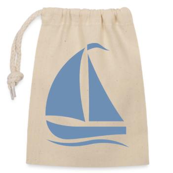 Minimalistische Segelboot Silhouette Nordsee  - Verschließbarer Geschenkbeutel aus Baumwolle (14x20cm) - Natur - Vorne