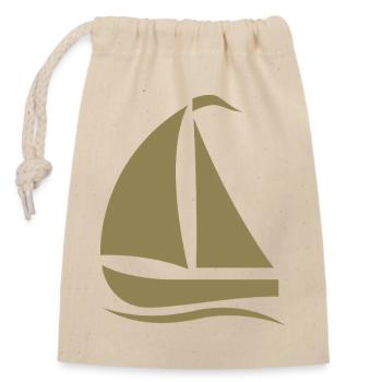 Minimalistische Segelboot Silhouette Nordsee  - Verschließbarer Geschenkbeutel aus Baumwolle (14x20cm) - Natur - Vorne