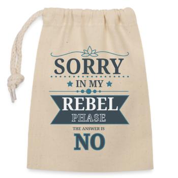 Rebel Phase Irony T-Shirt Design - Closable cotton gift bag (14x20cm) - nature - Front