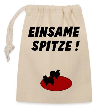 Einsame Spitze - Verschließbarer Geschenkbeutel aus Baumwolle (14x20cm) - Natur - Vorne