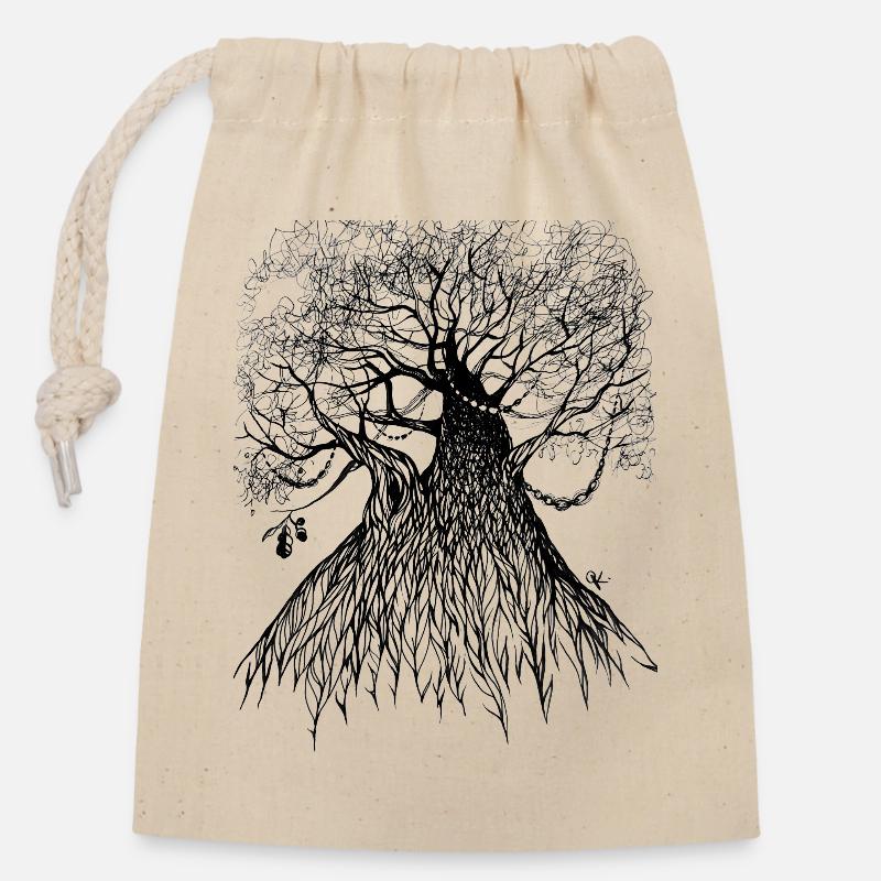 Vue à œil d’œil de la grenouille de chêne - Sac cadeau en coton avec cordon (14 x 20 cm) - nature