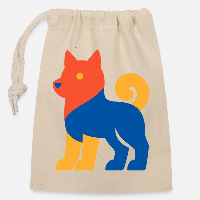 Pop Art Dog - Closable cotton gift bag (14x20cm) - nature