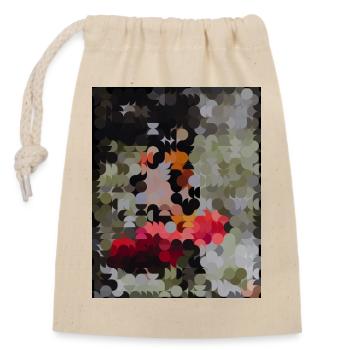 Mosaïque de papillons pointillés - Sac cadeau en coton avec cordon (14 x 20 cm) - nature - Devant