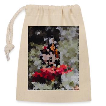 Mosaïque de papillons pointillés - Sac cadeau en coton avec cordon (14 x 20 cm) - nature - Devant