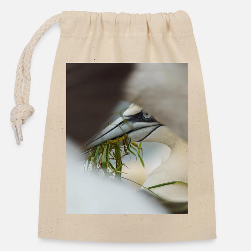 A Gannet framed but other Gannets - Closable cotton gift bag (14x20cm) - nature