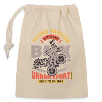 BMX Urban Sport Freestyle - Sac cadeau en coton avec cordon (14 x 20 cm) - nature - Devant