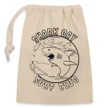 shark_bay_Bw - Verschließbarer Geschenkbeutel aus Baumwolle (14x20cm) - Natur - Vorne