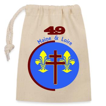 Maine et Loire 49 Logo neu interpretiert - Verschließbarer Geschenkbeutel aus Baumwolle (14x20cm) - Natur - Vorne
