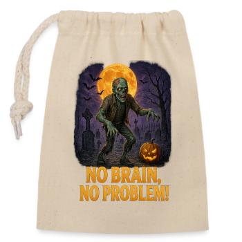 Moonlit Zombie Graveyard with Pumpkin Glow - Closable cotton gift bag (14x20cm) - nature - Front