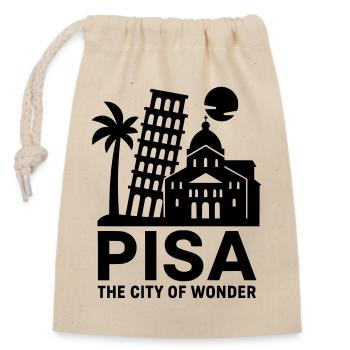 pisa italien - Verschließbarer Geschenkbeutel aus Baumwolle (14x20cm) - Natur - Vorne