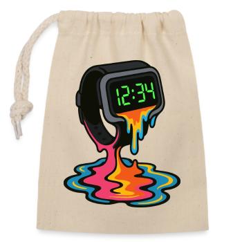 Melting Neon Watch - Closable cotton gift bag (14x20cm) - nature - Front