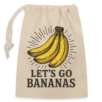 Bananen Lets Go Bananen - Verschließbarer Geschenkbeutel aus Baumwolle (14x20cm) - Natur - Vorne