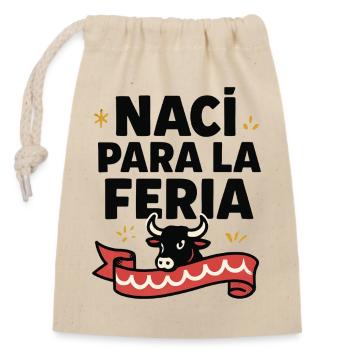 Naci para la feria - Sac cadeau en coton avec cordon (14 x 20 cm) - nature - Devant