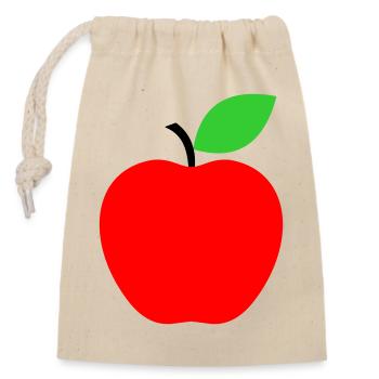 Red Apple Minimalist Icon - Closable cotton gift bag (14x20cm) - nature - Front