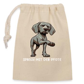 Parle à la patte Weimaraner Weimaraner Chien - Sac cadeau en coton avec cordon (14 x 20 cm) - nature - Devant