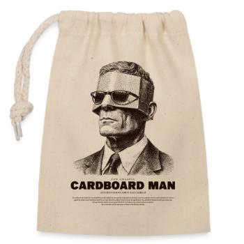 Cardboard Mann Porträt - Verschließbarer Geschenkbeutel aus Baumwolle (14x20cm) - Natur - Vorne