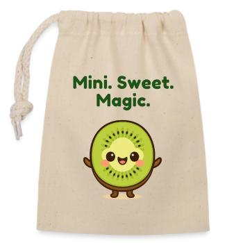 Kiwi Magie - Verschließbarer Geschenkbeutel aus Baumwolle (14x20cm) - Natur - Vorne