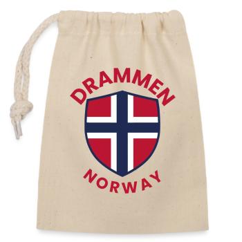 Emblème du Bouclier de Norvège de Drammen - Sac cadeau en coton avec cordon (14 x 20 cm) - nature - Devant