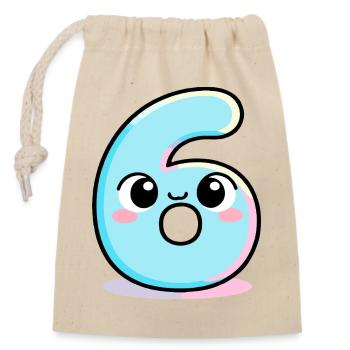 Six adorable cake - Closable cotton gift bag (14x20cm) - nature - Front