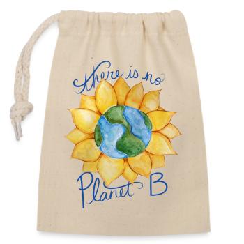 Message écologique Earth Sunflower - Sac cadeau en coton avec cordon (14 x 20 cm) - nature - Devant