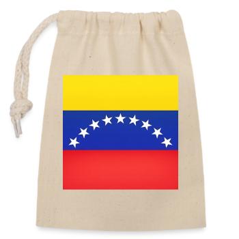 Venezuela-Flaggenbogen-Sterne - Verschließbarer Geschenkbeutel aus Baumwolle (14x20cm) - Natur - Vorne