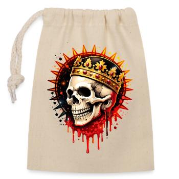 Crowned Skull Art Illustration - Closable cotton gift bag (14x20cm) - nature - Front