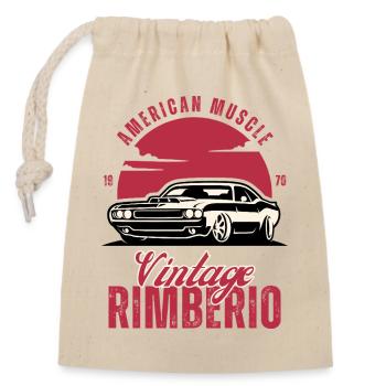 Vintage Muscle Car Rimbero - Verschließbarer Geschenkbeutel aus Baumwolle (14x20cm) - Natur - Vorne