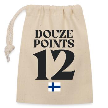 Douze Punkte 12 Eurovision Song Song Contest Finnland-Flagge - Verschließbarer Geschenkbeutel aus Baumwolle (14x20cm) - Natur - Vorne