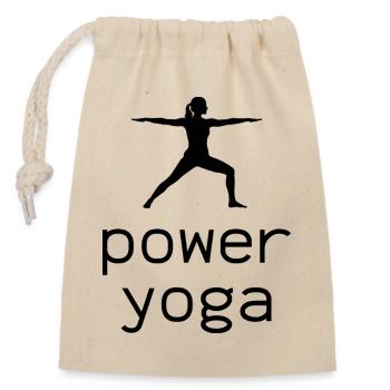 Balance Power Yoga Silhouette - Verschließbarer Geschenkbeutel aus Baumwolle (14x20cm) - Natur - Vorne