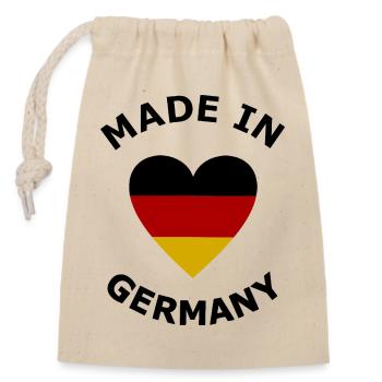 Wappenschild Rot Gold Deutschland - Verschließbarer Geschenkbeutel aus Baumwolle (14x20cm) - Natur - Vorne